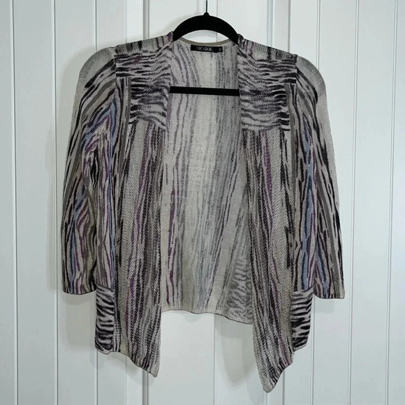 NIC+ZOE Sweaters - Nic + Zoe | linen blend colorful cardigan. Minor stretch flaw, see last pic. S